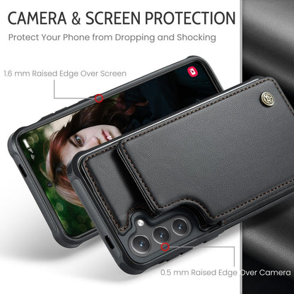 Compatible with Samsung Galaxy S25 Case with RFID Protection and Stand in Black V1188-ON101-01479-1