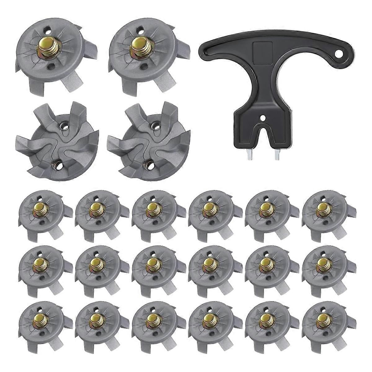 Golf Spikes Set Includes 30 Pcs Golf Studs Replacement Golf Studs Spanner Metal Thread Screw 6mm Dia Golf V1188-ON123-01146-1