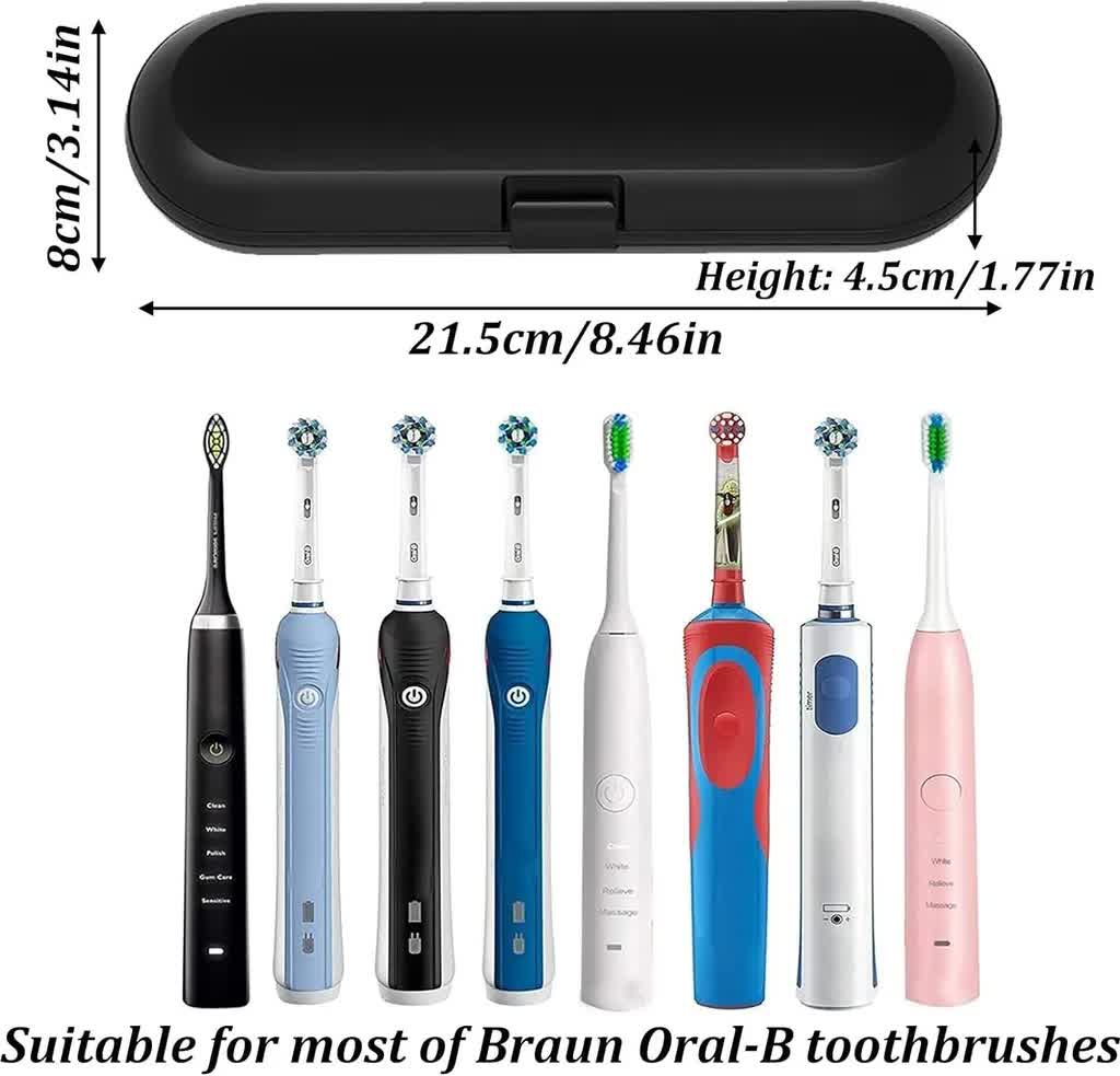 Electric Toothbrush Case - Dual-Pack Travel Holder for Braun, Compatible with Oral-B V1188-ON123-01877-1