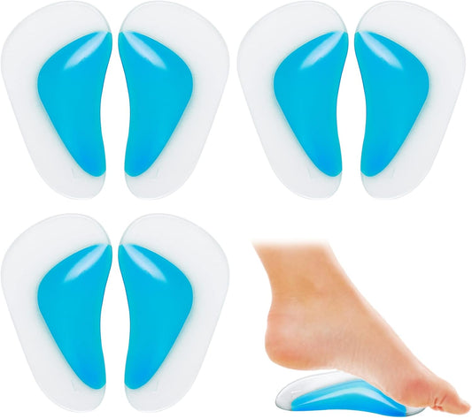 Orthopedic Gel Insoles 3 Pairs for Arch Support Plantar Fasciitis Silicone Shoe Inserts V1188-ON123-02225-1