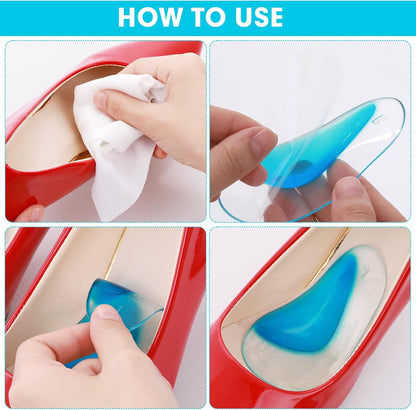 Orthopedic Gel Insoles 3 Pairs for Arch Support Plantar Fasciitis Silicone Shoe Inserts V1188-ON123-02225-1