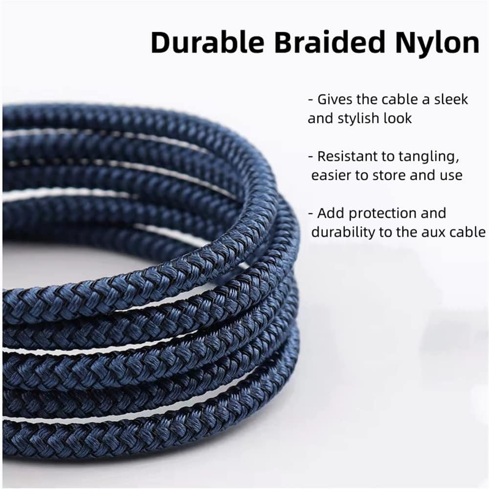 USB C \u0026 Lightning to 3.5mm Aux Audio Adapter Cable Braided Nylon V1188-ONE-20-128-1