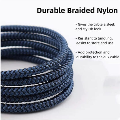 USB C \u0026 Lightning to 3.5mm Aux Audio Adapter Cable Braided Nylon V1188-ONE-20-128-1