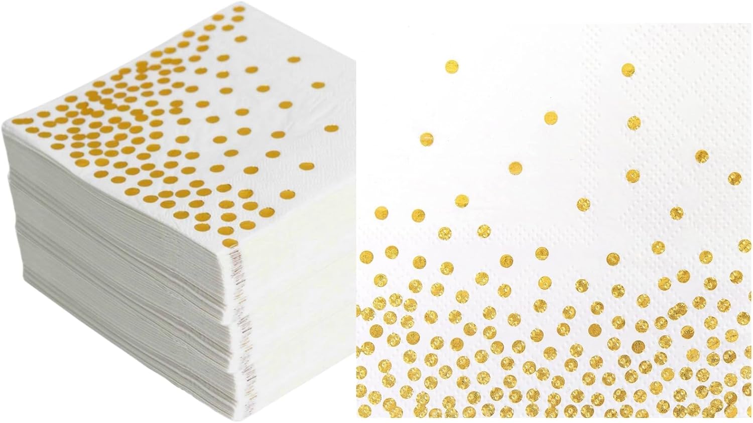Napkins 100-pack, white and gold napkins Gold napkins Napkins V1188-ONE41-00483