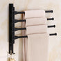 Swivel towel rack wall mounted bathroom towel holder rotating rack space saving 4 arms black V1188-ONE60-02125-1