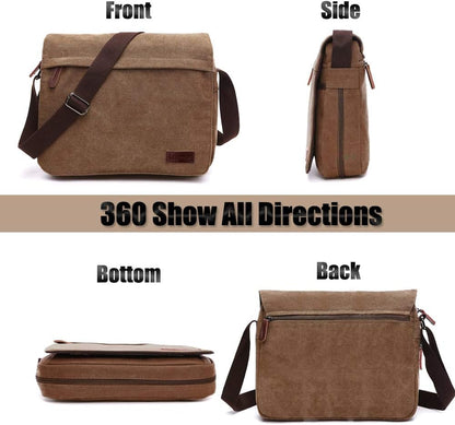 Men's shoulder bag canvas shoulder bag laptop bag school bag V1188-ONE60-03299-1