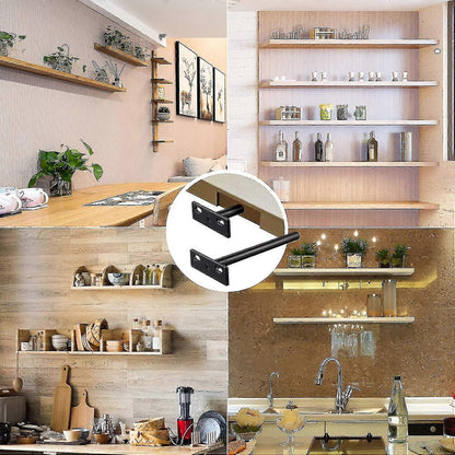 Heavy Duty Invisible Floating Shelf Bracket 4 pcs, Metal Hidden Bracket Compatible with Wood V1188-ONE60-03568-1