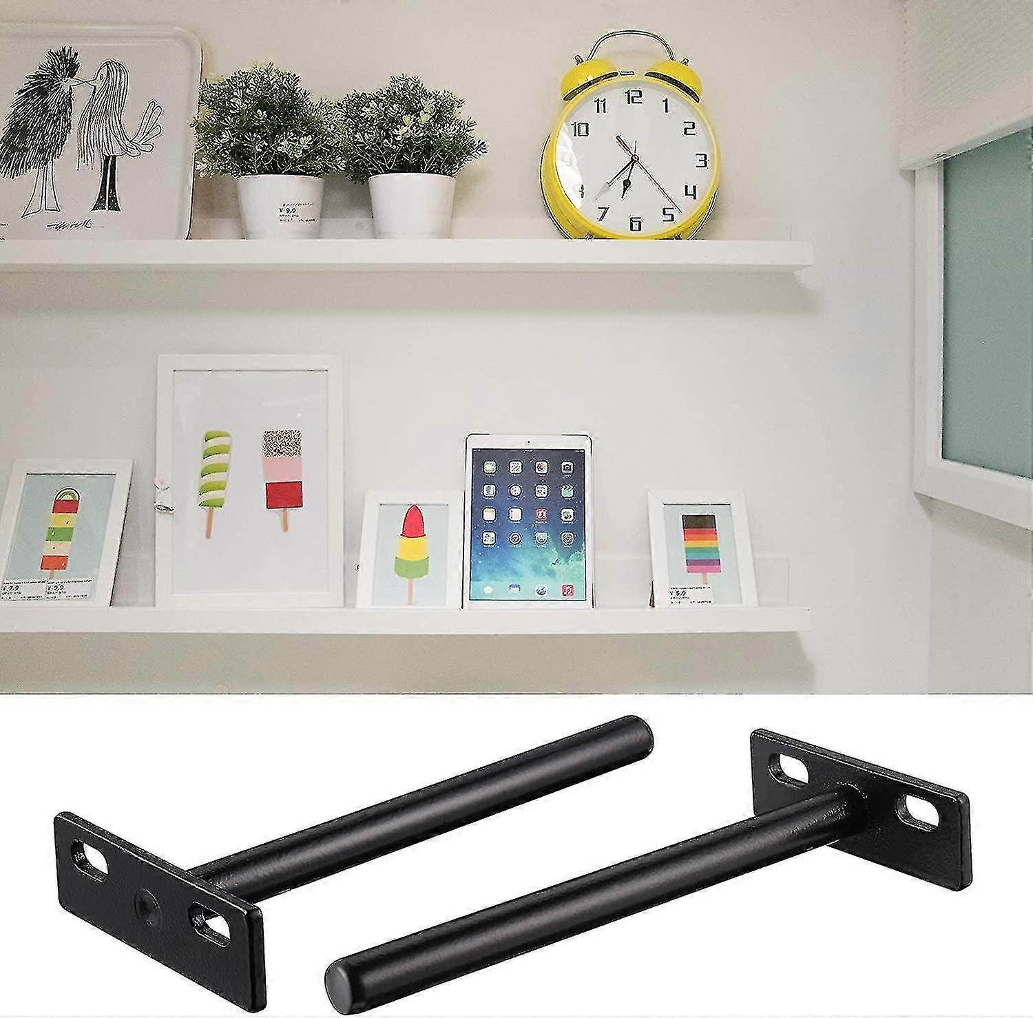 Heavy Duty Invisible Floating Shelf Bracket 4 pcs, Metal Hidden Bracket Compatible with Wood V1188-ONE60-03568-1