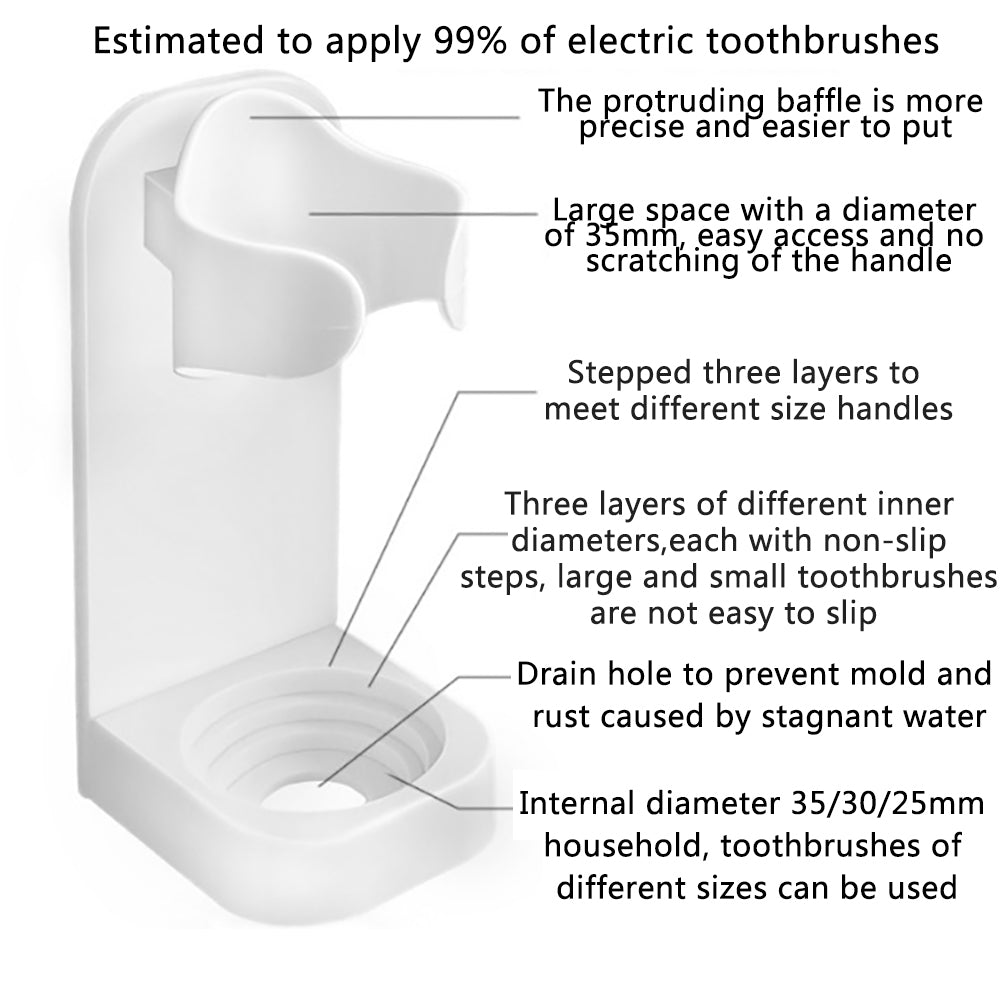Electric Toothbrush Holder Wall Mounted Stand 4-Pack Compatible with Oral-B V1188-ONE60-04000-1