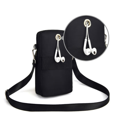Mobile Phone Bag with Shoulder Strap in Durable Nylon Polyester Black V1188-ONE60-06565-1