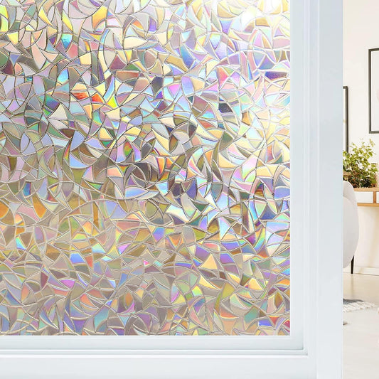 Electrostatic Window Film Anti Glare Anti UV 45x200cm Rainbow 3D Decorative V1188-ONE60-09511-1