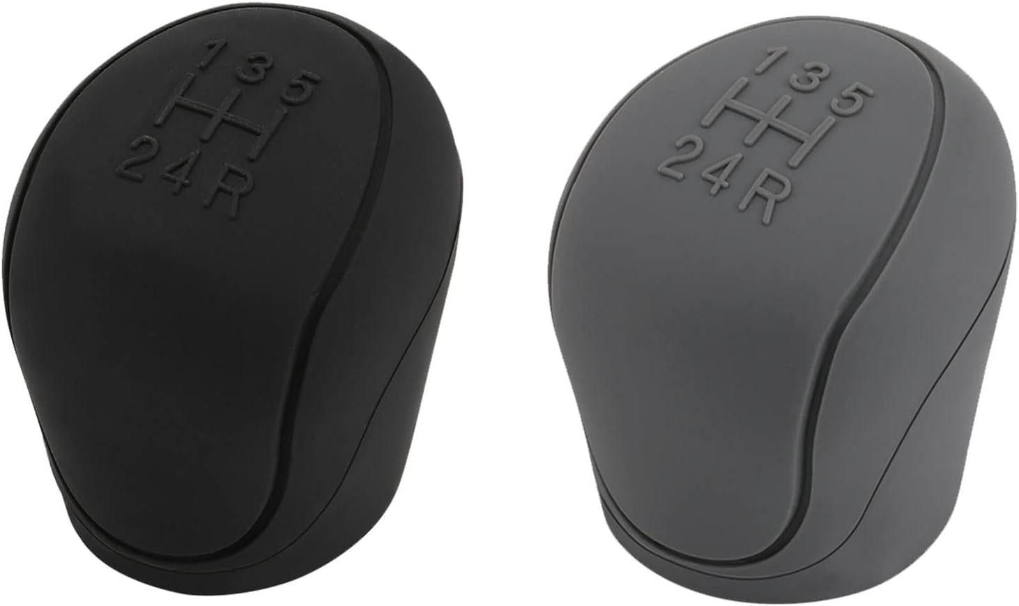 Car Silicone Gear Shift Knob Covers Black Grey 2 Pack 6-Speed Compatible with Various Models V1188-ONE60-12039-1