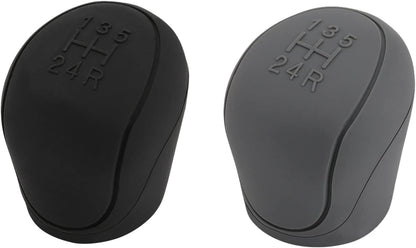 Car Silicone Gear Shift Knob Covers Black Grey 2 Pack 6-Speed Compatible with Various Models V1188-ONE60-12039-1