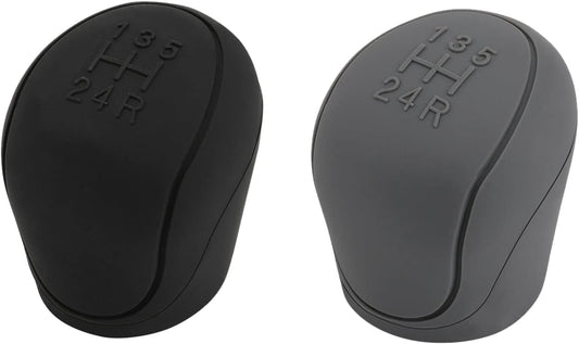 Car Silicone Gear Shift Knob Covers Black Grey 2 Pack 6-Speed Compatible with Various Models V1188-ONE60-12039-1