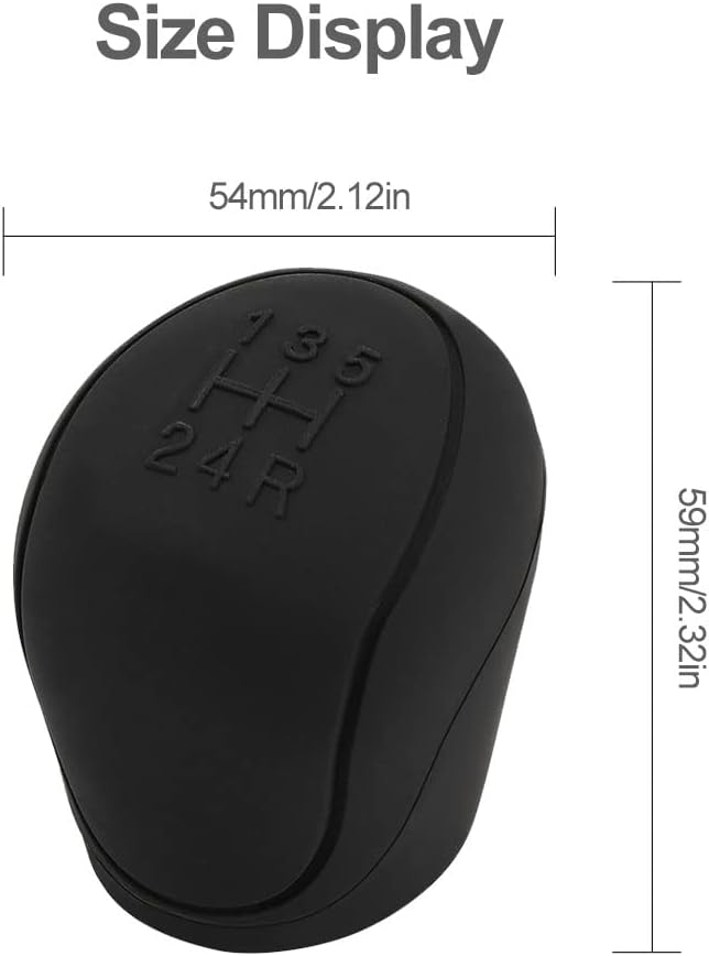 Car Silicone Gear Shift Knob Covers Black Grey 2 Pack 6-Speed Compatible with Various Models V1188-ONE60-12039-1