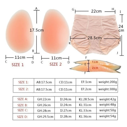 Silicone Buttock Enhancer Hip Lift Panty Black Size M V1188-ONE60-13864-6