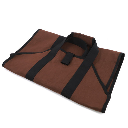 Canvas Firewood Basket Bag Water-Resistant Foldable for Wood-Burning Stoves Camping Accessories V1188-ONE60-25727-1