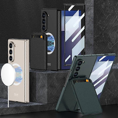 Magnetic Card Slot Case For Compatible with Samsung Galaxy Z Fold7 5G Samsung Grey V1188-ONE60-27861-1
