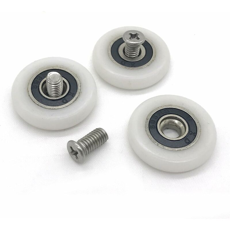 23mm Diameter Replacement Shower Door Roller Wheels Set of 8 V1188-ONE60-29748-1