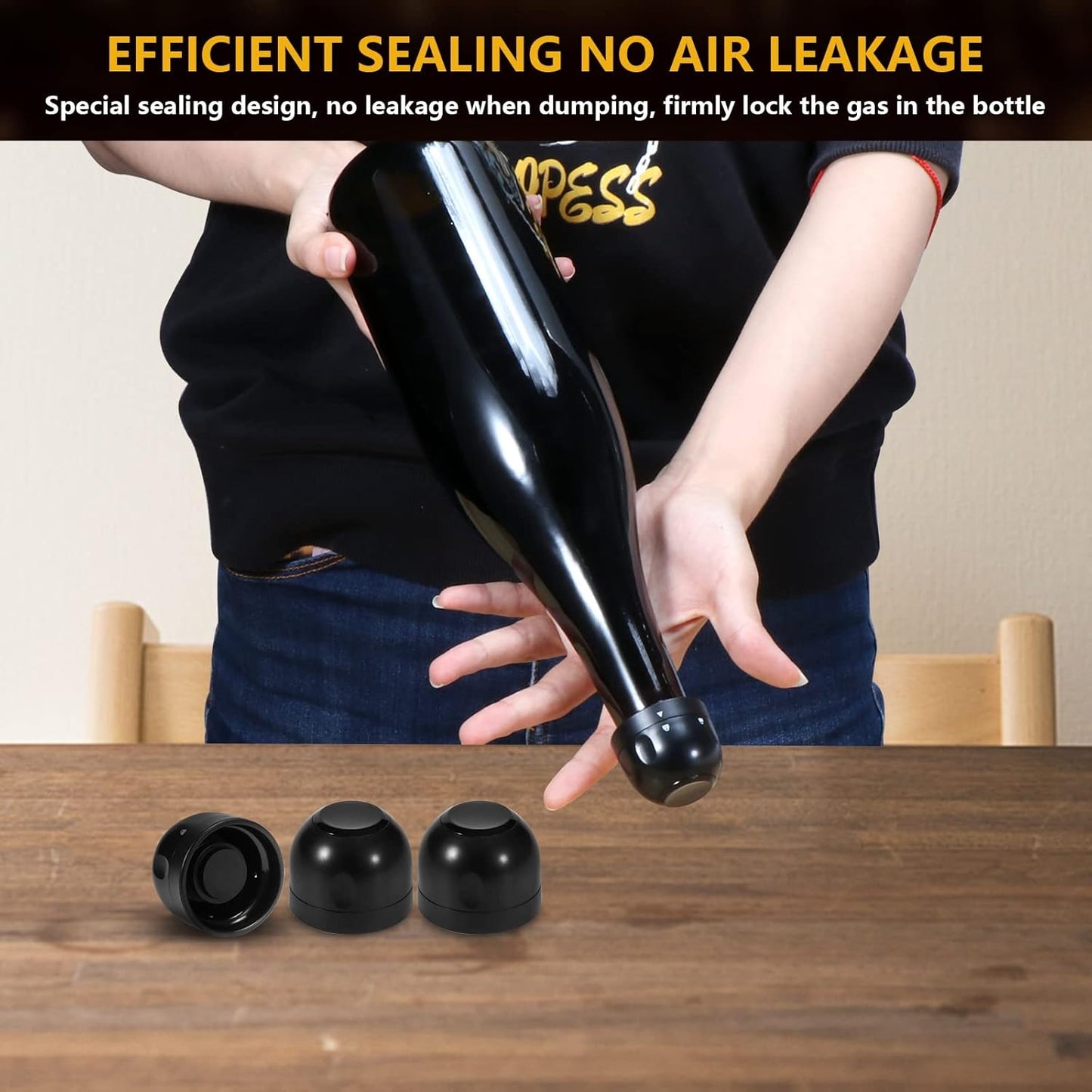 Reusable Silicone Wine Stopper 4-Pack Universal Leak-Proof Sealed Champagne Bottle V1188-ONE60-36884-1
