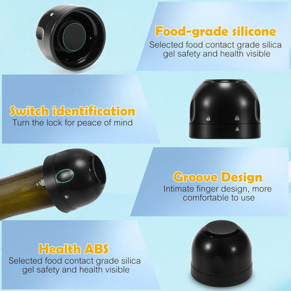 Reusable Silicone Wine Stopper 4-Pack Universal Leak-Proof Sealed Champagne Bottle V1188-ONE60-36884-1