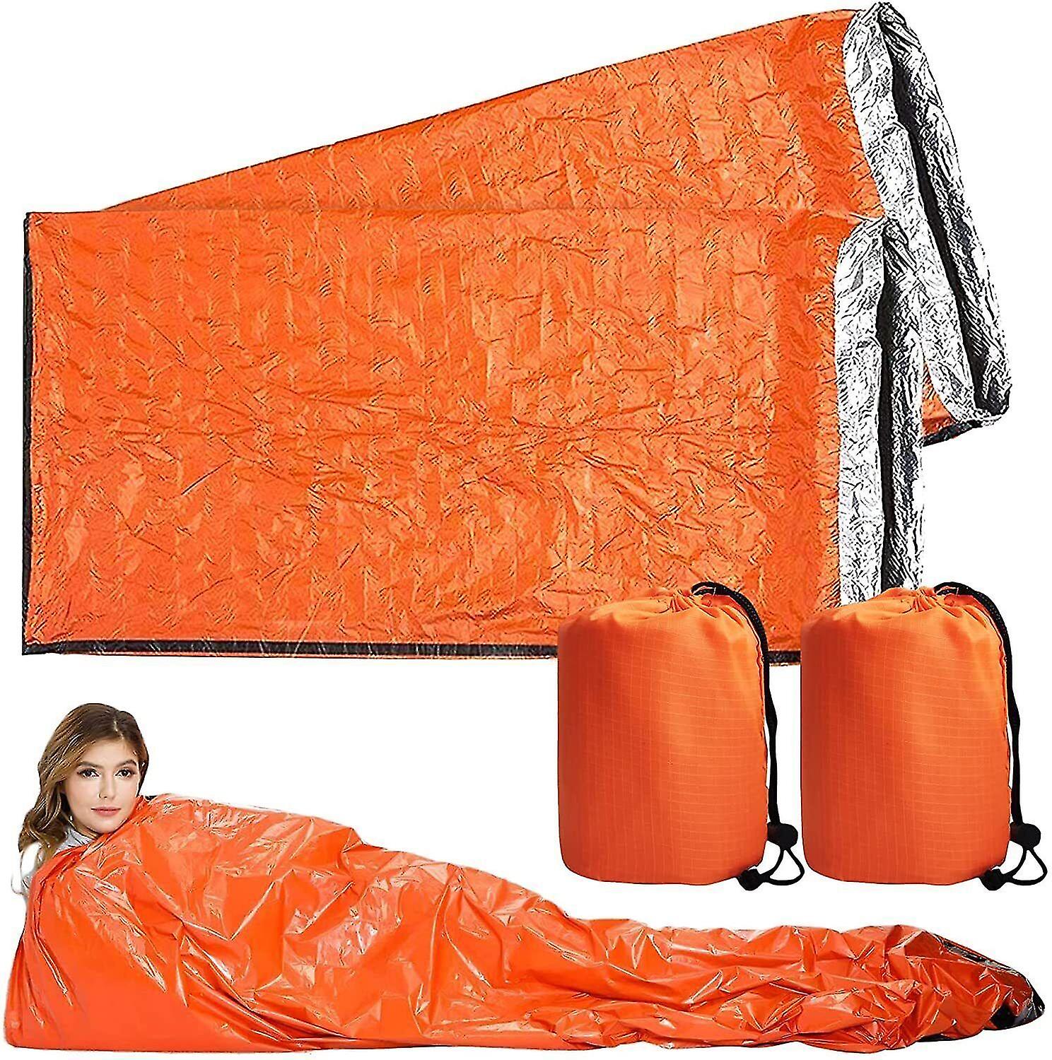 4x Outdoor Emergency Thermal Waterproof Sleeping Bag Camping Survival Bivvy Sack V1188-ONEFD72-00324-1
