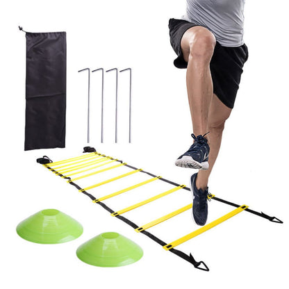 Football Speed and Agility Training Equipment 18-Piece Set with Ladders, Cones, Parachute V1188-ONEFD72-07885-1