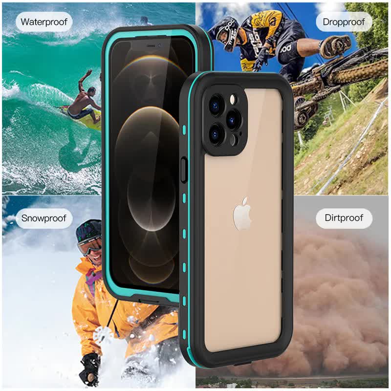 Waterproof Case for iPhone 15 14 13 12 11 Pro Max XS Max XR 7 8 IP68 Diving Swimming Transparent Black V1188-ONEFD72-08234-135