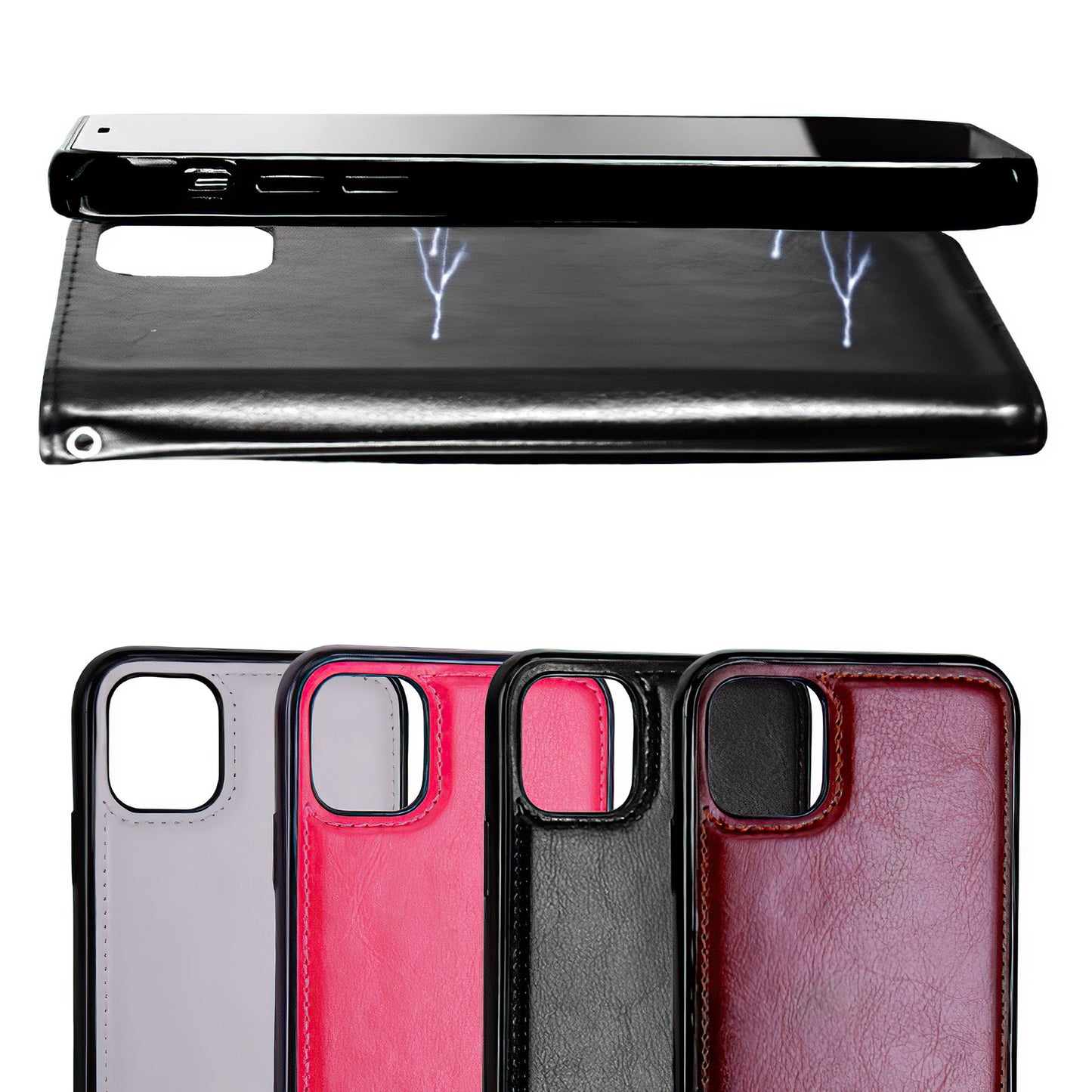 iPhone 12 - Leather Case / Protection Pink V1188-ONEFD72-08334-4