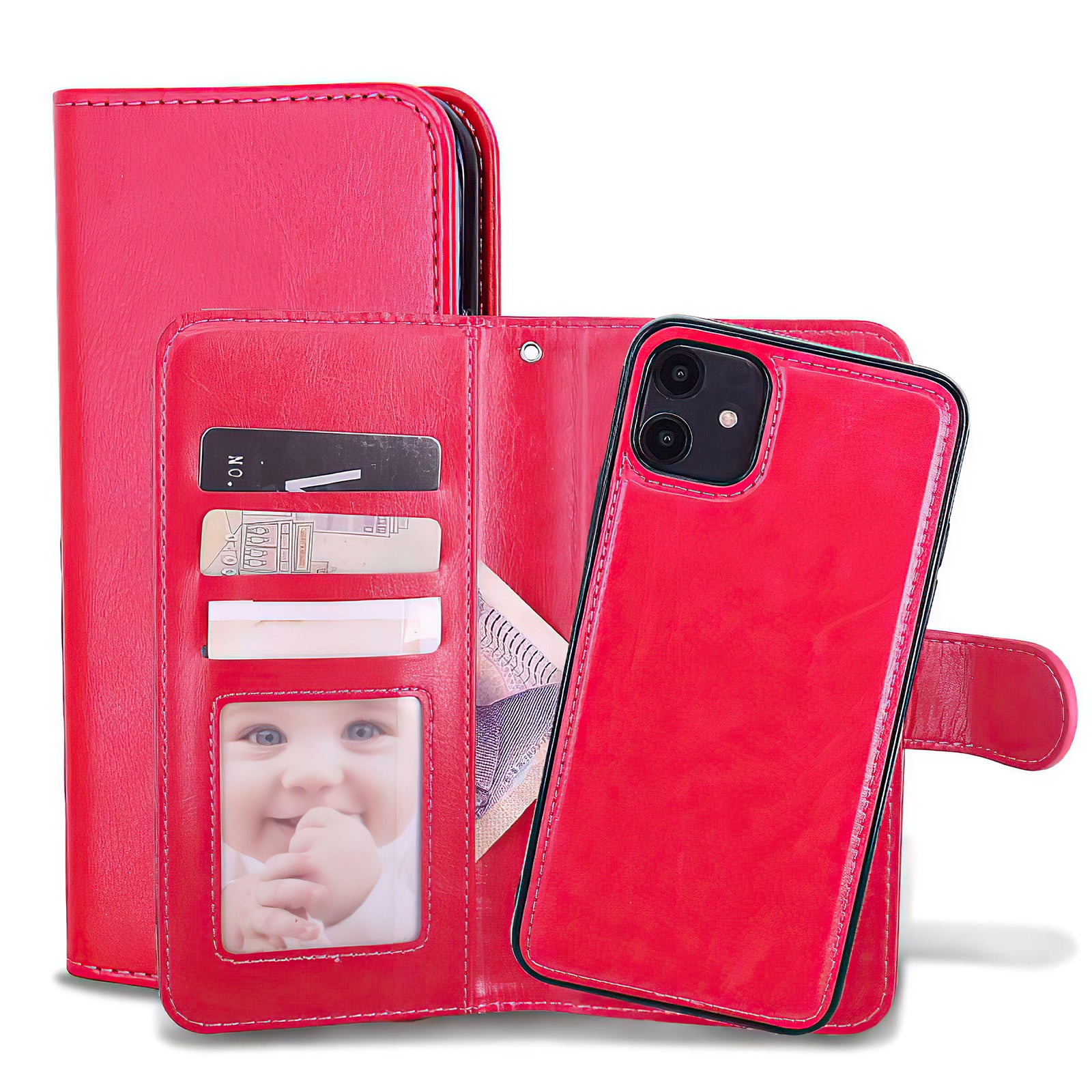 iPhone 12 - Leather Case / Protection Pink V1188-ONEFD72-08334-4