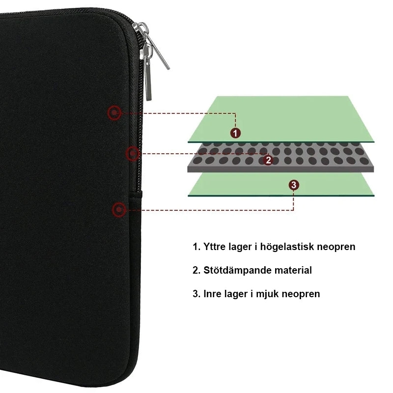 Computer Case / Laptop Case - Select Size Black Black 15 inch - Black V1188-ONEFD72-08409-5