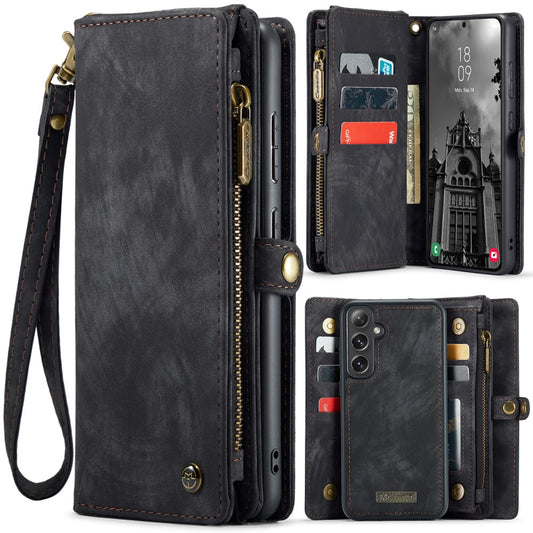 Galaxy S25 Wallet Case with Multi-Slot 2-in-1 Design Black Slim Protective Cover with Card Holder for V1188-ONEFD72-12039-1