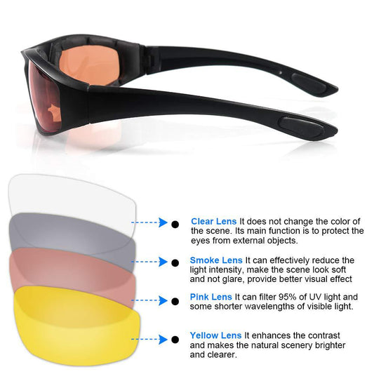 Compatible with Oral-B Cycling Glasses Windproof Desert Dustproof Sports Built-in Foam Goggles 3 Pcs V1188-ONEFD72-12595-1
