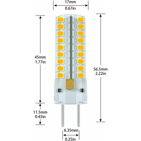 G6.35 LED Bulb 12V 7W 50W Equivalent Warm White 3000K 360 Degree Beam Angle for Cabinet Lighting Non Dimmable V1188-PA0915-532-1