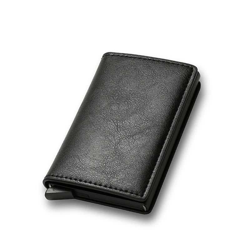 Carbon Fiber Wallet Men RFID Black Trifold Leather Slim Mini Small Money Card Holder V1188-PA0916-160-1