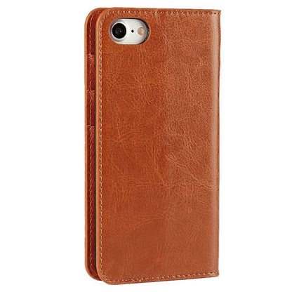 iPhone 4.7 inch Leather Flip Phone Case Compatible with iPhone SE (2020) SE (2022) 8 7 Brown V1188-PA0916-2512-1