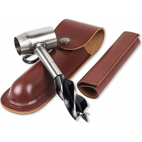 Hand Drill for Woodworking with Leather Case Compatible with Bushcraft Settlers Tools Outdoor Woodworking V1188-PA0919-1624-1