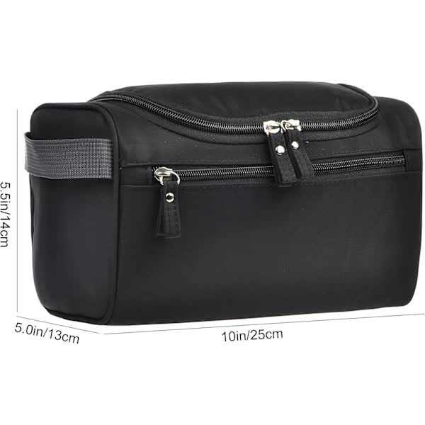 Men's Small Travel Toiletry Bag Black for Shaving Shower Hygiene Items V1188-PACJ-W-12932