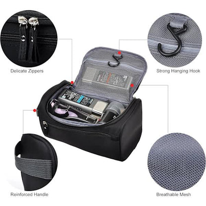 Men's Small Travel Toiletry Bag Black for Shaving Shower Hygiene Items V1188-PACJ-W-12932