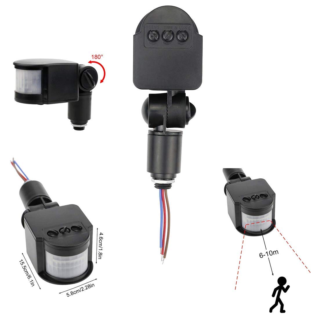 Outdoor PIR DC 12V Automatic Infrared PIR Motion Sensor Switch V1188-PAFY-383-1