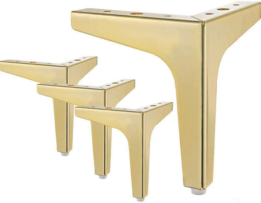 Metal Furniture Legs 4-Pack Black 10 cm Gold for Sofa Cabinet Couch Ottoman Table 90 kg Load Capacity V1188-PAHH-20713
