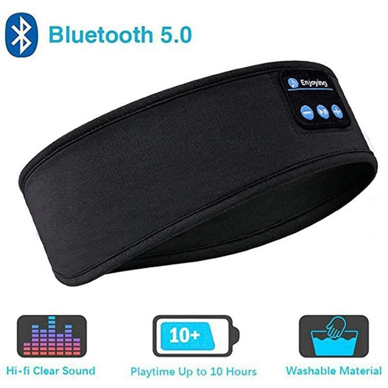 Wireless Headband Headphones Compatible with All Devices for Running Sleeping Music Black V1188-PAHH-23567