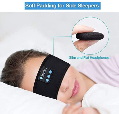 Wireless Headband Headphones Compatible with All Devices for Running Sleeping Music Black V1188-PAHH-23567