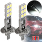 2 pcs H1 LED Headlight Bulbs Kit 6000K Super White 55W Fog Light with 12 SMD 5050 Chips V1188-PAHH-27316