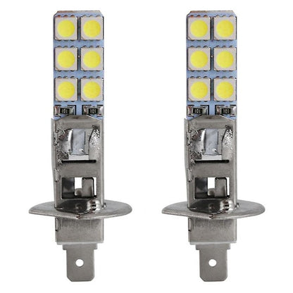 2 pcs H1 LED Headlight Bulbs Kit 6000K Super White 55W Fog Light with 12 SMD 5050 Chips V1188-PAHH-27316