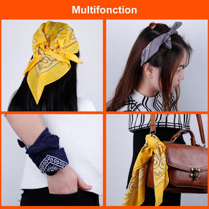 12 Pack Bandana Scarf 54x54cm Unisex Handkerchief 12 Colors V1188-PAHH-30786