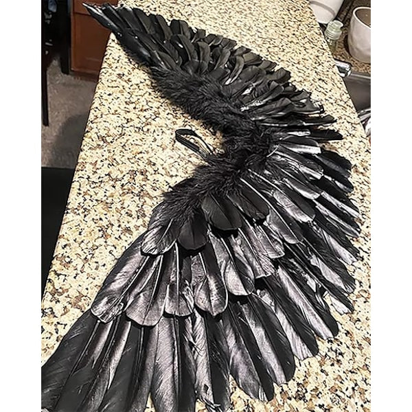 Halloween Devil Feather Wings for Kids Black Costume Accessories V1188-PAHH-3952