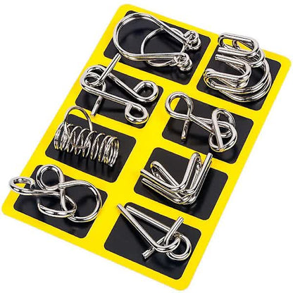 8pcs Metal Brain Teaser Puzzle Rings IQ Training Game for Kids and Adults Board Games V1188-PAHT-9243