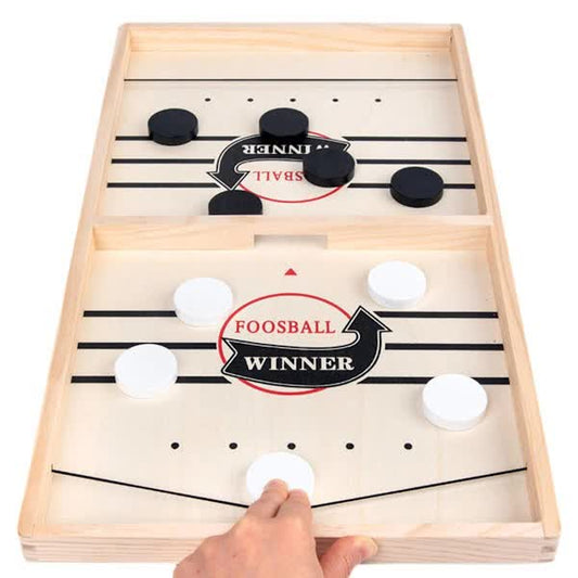 Sling Puck Game, Wooden Hockey Game, Fast Action Soccer Table Game V1188-PAPO-6066