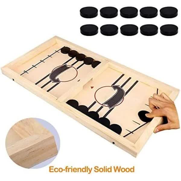 Sling Puck Game, Wooden Hockey Game, Fast Action Soccer Table Game V1188-PAPO-6066